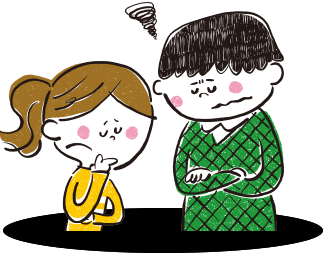悩む男女